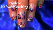 Neon Rainbow Nails! - No Water needed Drag Marble Nail Art Tutorial