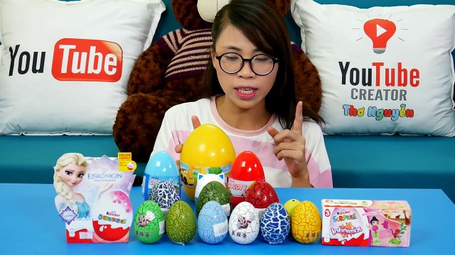 Bóc Nhiều Trứng Bất Ngờ - Trứng Chocolate Kinder - Trứng Elsa - Trứng Khủng Long - Trứng Cần Cẩu