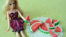 Como fazer comidinhas, frutas melancia para a boneca Barbie