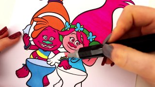 TROLLS MOVIE COLORING BOOK EPISODE POPPY DJ SUKI COOPER SPEED COLORING VIDEO FOR KIDS