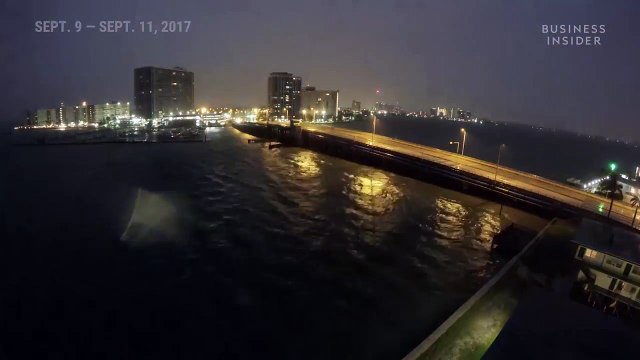 This time-lapse shows Hurricane Irma slamming Miami Beach