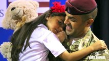 Emotional Reunion as Deployed Soldier Surprises 5-year-old Daughter