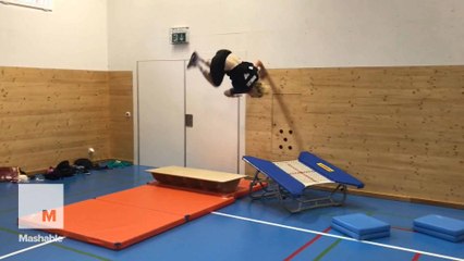 This 19-year-old skiing champ's training routine is straight out of a Spiderman movie