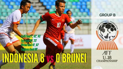 INDONESIA Hajar Habis BRUNEI 8-0, dan Lolos Semifinal (AFF U18)