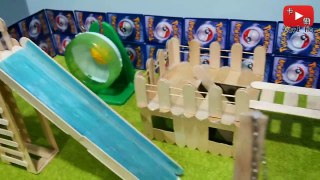 【DIY Guide】大型倉鼠滑梯! 兩隻滑鼠盡情在樂園中遊玩吧! Large Playground Slide