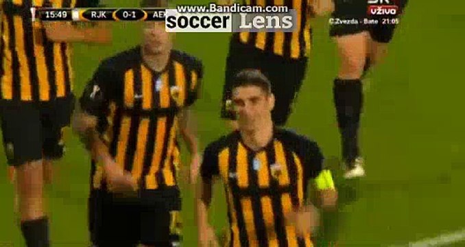 Petros Mantalos Goal HD - Rijeka 0-1 AEK Athens FC - 14.09.2017 HD