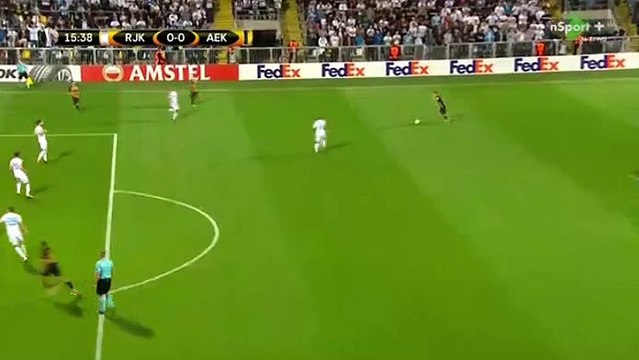 Petros Mantalos Goal HD - Rijeka	0-1	AEK Athens FC 14.09.2017