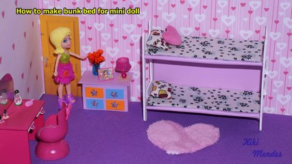 How to make bunk bed for mini doll (Polly, Princess, Lalaloopsy, etc)