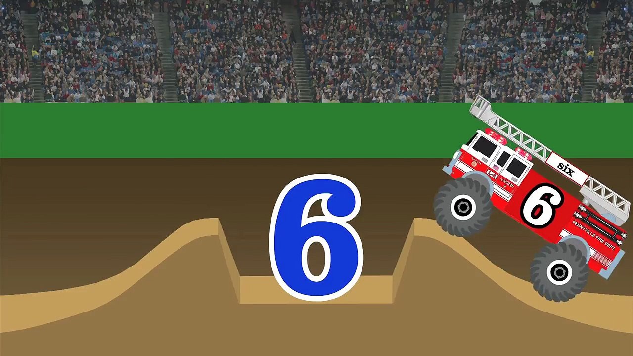 Monster Fire Trucks Teaching Numbers 1 to 10 - Learning to Count for Children