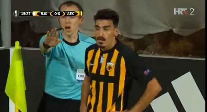 Rijeka 0-1 AEK 14/09/2017 Petros Mantalos Goal 16' HD Full Screen Europa League .