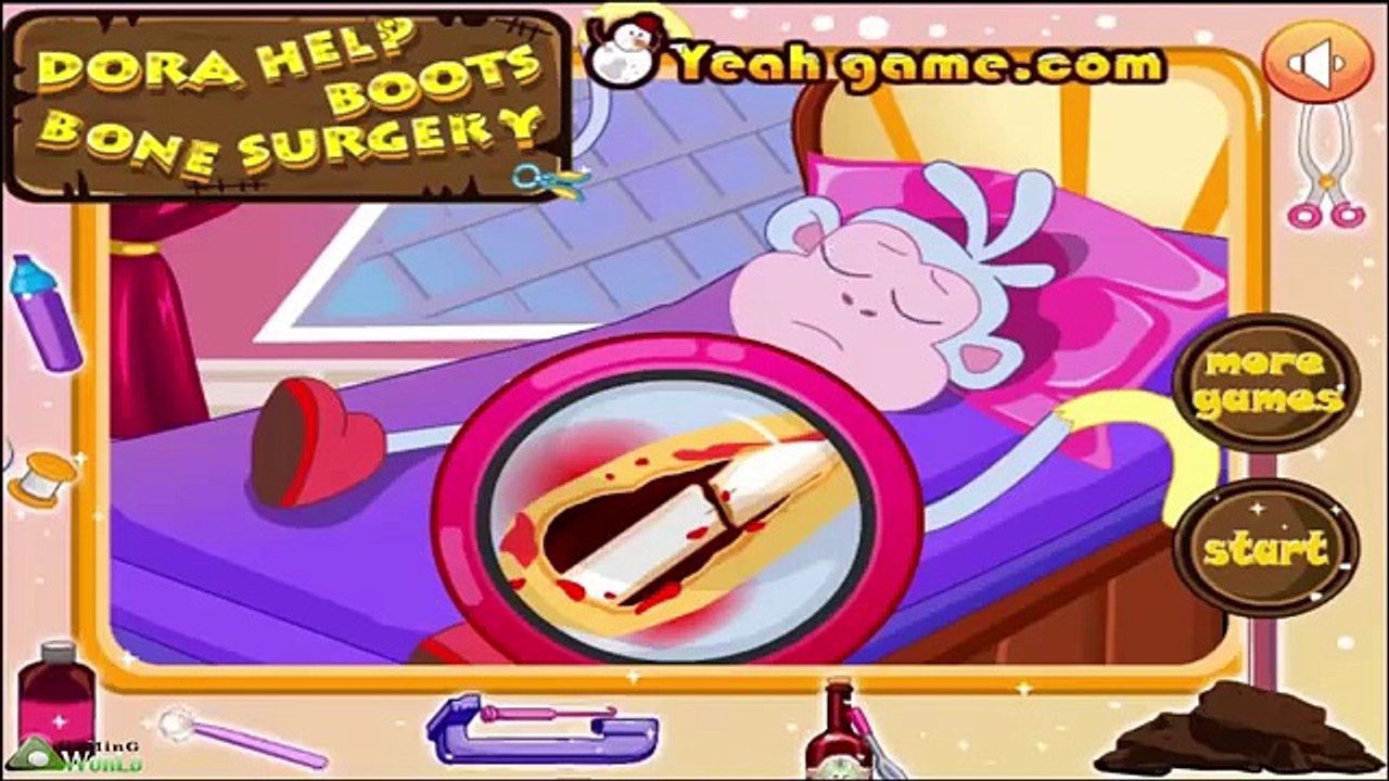 Dora The Explorer Help Boots Bone Surgery - Fun Time Games Episodes for kids [HD]
