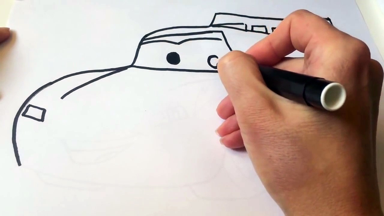 How to draw Cars 2? Drawing Lightning Mcqueen - Coloring Pages for Kids Toddlers