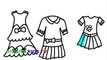 Coloring Page of Pretty Dresses for Children to Learn Colors