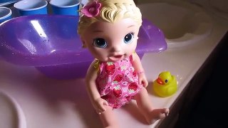 BABY ALIVE Lily Takes Bath + Eats & Swings To Sleep!