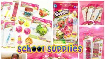 SHOPKINS School Supplies FIND! Giant Scented Erasers, Blind Eraser Bags, Clicker Pen and Pencils