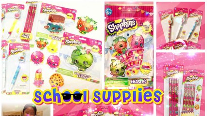 SHOPKINS School Supplies FIND! Giant Scented Erasers, Blind Eraser Bags, Clicker Pen and Pencils