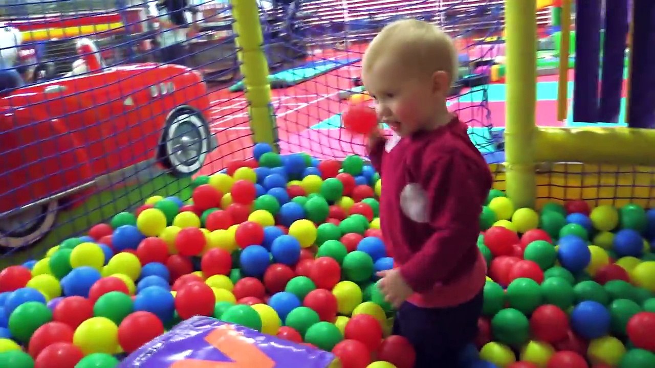 Indoor Playground Family Fun for Kids Part 2 with Spelling - Ball Pits, Inflatables, Climbing Wall