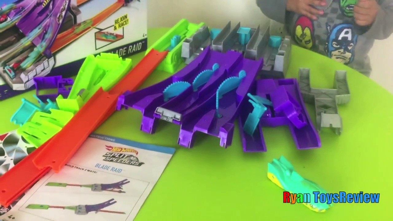 Hot Wheels Split Speeders Blade Raid Track Set Toy Cars Ryan ToysReview