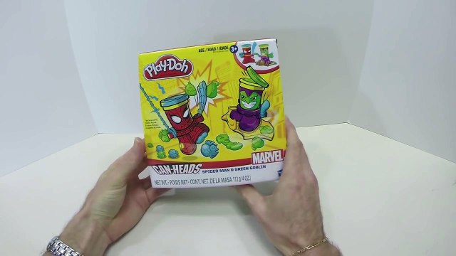 PLAY-DOH CAN-HEADS SPIDERMAN vs GREEN GOBLIN Marvel Super Heroes & Villians - Fun Toy Plastilina