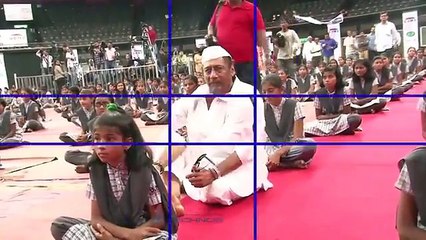 CM Devendra Fadnavis Amruta Fadnavis and Jackie Shroff Celebrate World Yoga Day