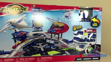 Fast Lane Multi Level Airport Playset Disney Cars Toys for kids Lightning McQueen Ryan ToysReview