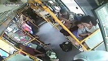 Female bus passenger kicks alleged sex assaulter 