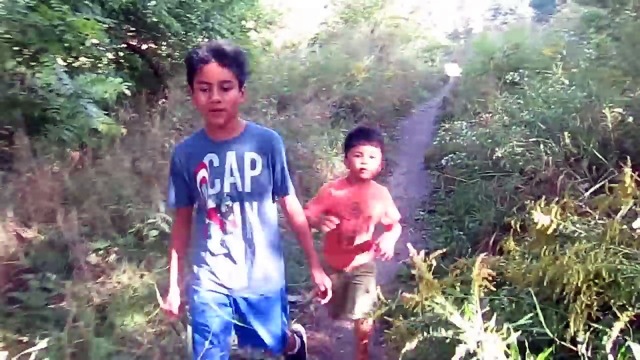 GIANT SPIDER ATTACK! Giant Spider Chases Troy and Aaron in the Wood Trail- TBT FUNTV