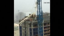 Falling crane destroys building in Downtown Miami while Hurricane Irma moves in