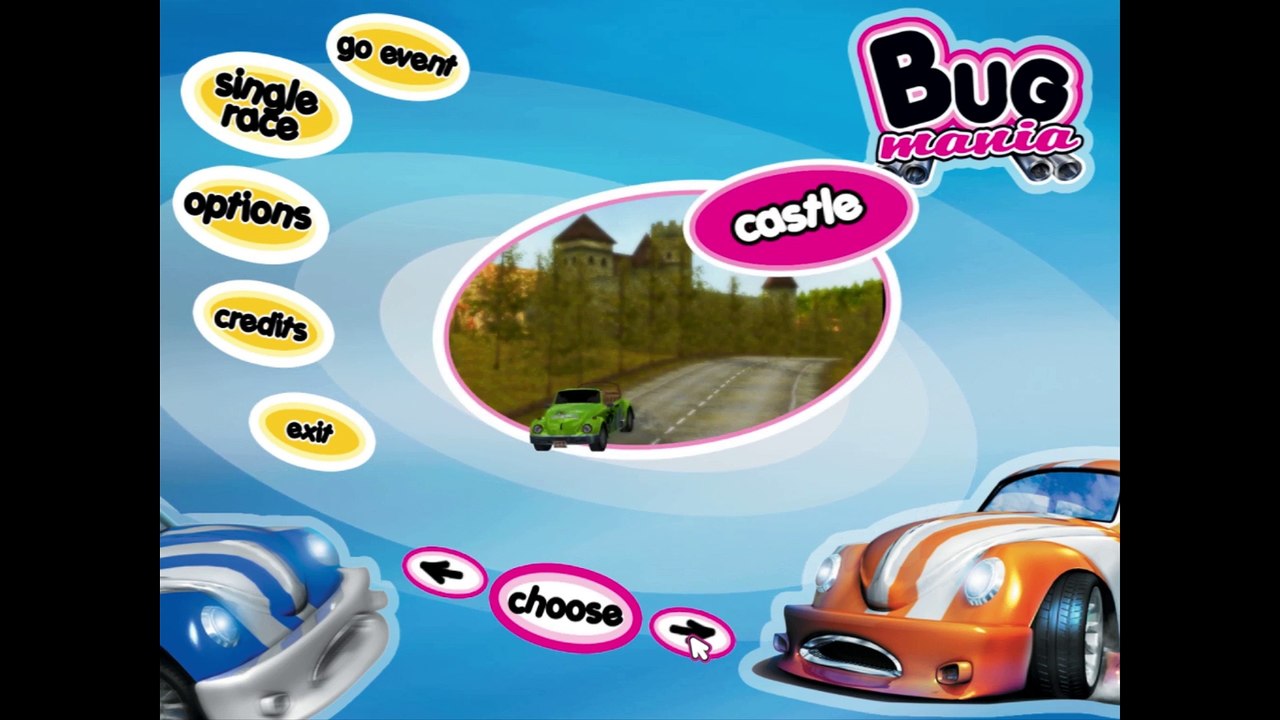 Bug Mania gameplay on Dusk with beach-bug car