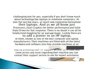 What are the steps to add a printer to an HP laptop