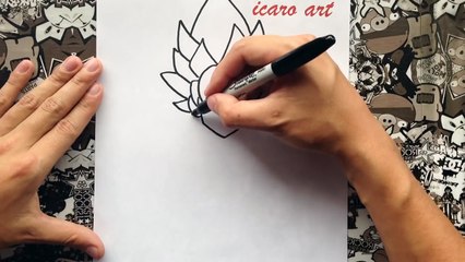 Como dibujar a goku ssj dios azul | how to draw goku ssj god blue