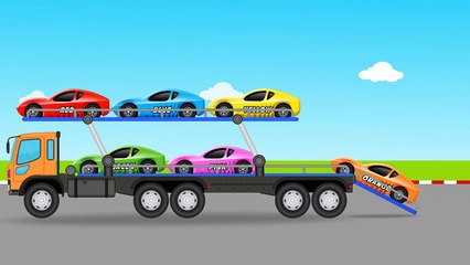 Car Transport Carrier Teaching Colors - Learning Colours Video for Children