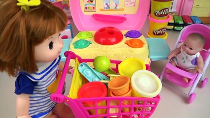 Baby Doli and play doh Ice cream car toys baby doll play