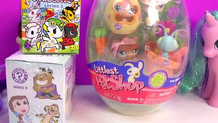 Lisa Frank Easter Egg Surprise + LPS Littlest Pet Shop Toy Unboxing with MLP Princess Luna