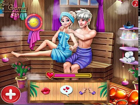 Amor Sauna de Elsa y Jack - Juegos de Frozen Elsa y Jack Frost