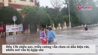 Thị trấn Thịnh Long, huyện Hải Hậu, Nam Định bị nhấn chìm trong biển nước