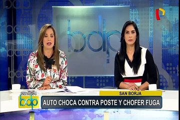 San Borja: chofer choca auto contra poste de luz y se da a la fuga