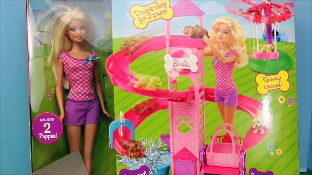 Frozen ELSA at Barbie Puppy Water Park Playground Frozen Kids Felicia Alex DisneyCarToys