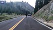 Driver plays chicken with elk on Rocky Mountain road