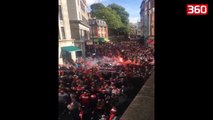 20,000 gjermane pushtojne Londren, shikoni cfare ndodh perpara ndeshjes per Europa League (360video)