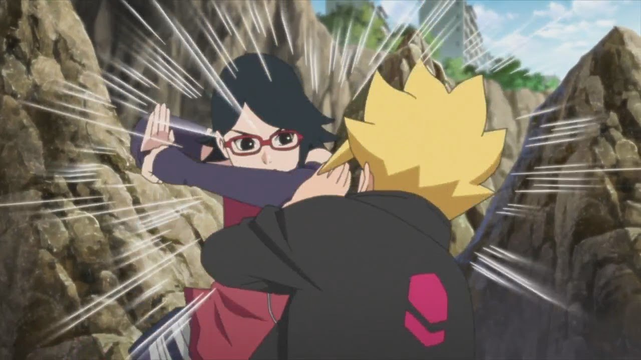 Boruto vs Sarada  Boruto Painted Naruto's Face