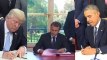 La mise en scène de Macron signant des lois rappelle franchement les pratiques américaines