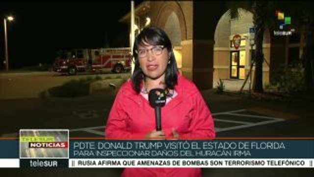 Trump recorre zonas afectadas por huracán Irma en Florida