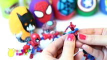 Play Doh Spiderman Surprise Eggs Opening for boys Minions Batman Mickey Mouse Cars Dinosaurs Toys