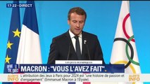 JO 2024 à Paris: Emmanuel Macron salue 