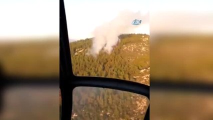 Muğla Milas'ta Orman Yangını Havadan Görüntülendi