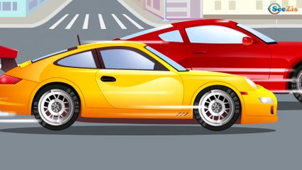Red Race Cars & Sports Car with FRIENDS | Service & Emergency Vehicles Cartoons for children