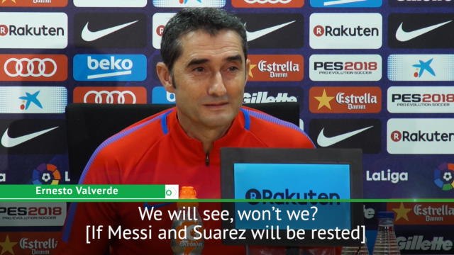 Valverde coy on resting Messi and Suarez