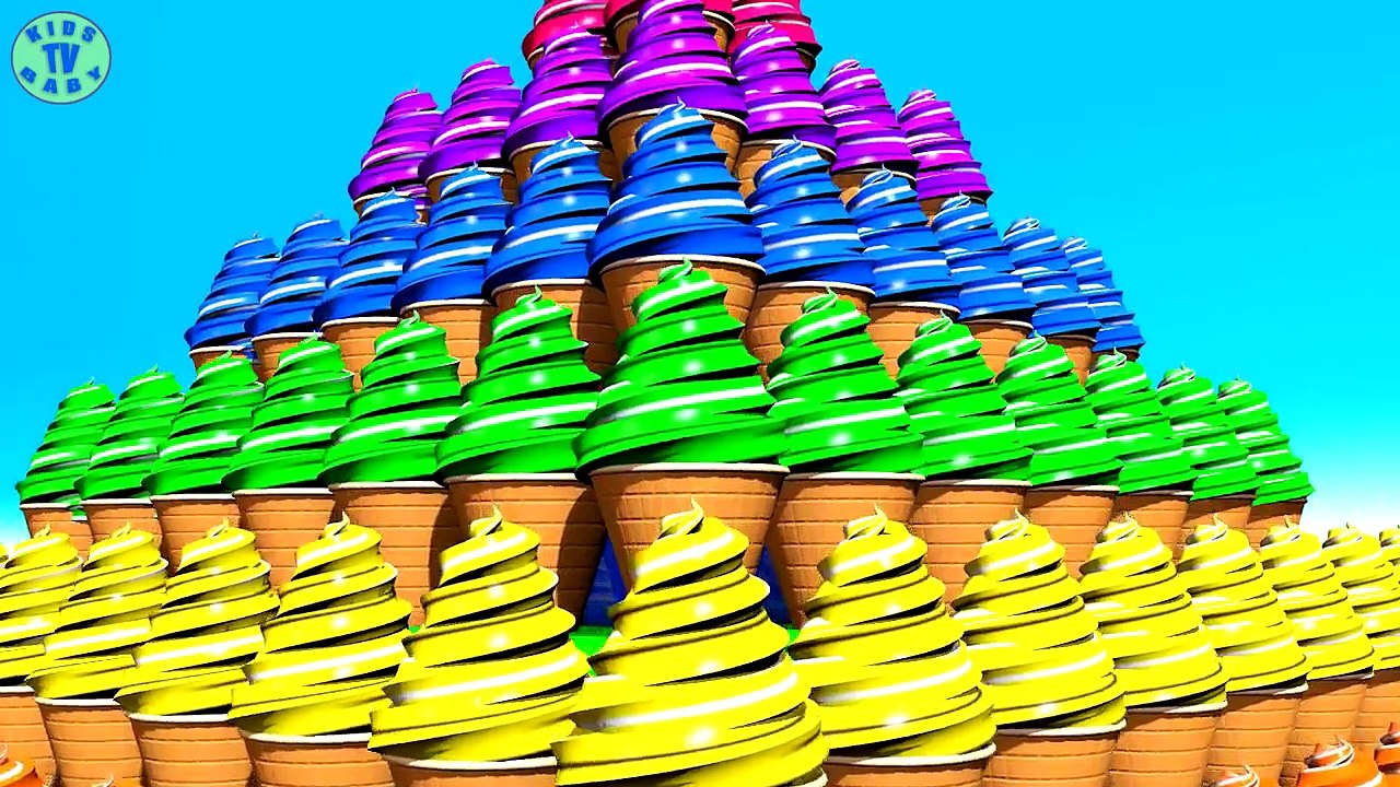Learning Colors With 3D Ice Cream Pyramid For Kids Toddlers Babies