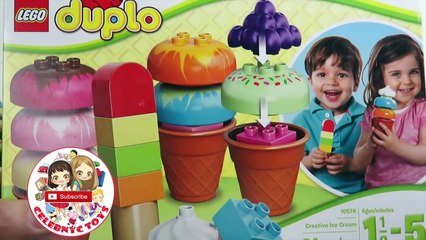 Ice cream cones & Scoops Playset! Learn colors with Creative Lego for kids - Rainbow popsicles